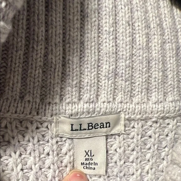 L.L. Bean Signature Cable Knit Cowl Neck Pullover SweaterSize XL EUC Cotton Wool - Picture 4 of 8